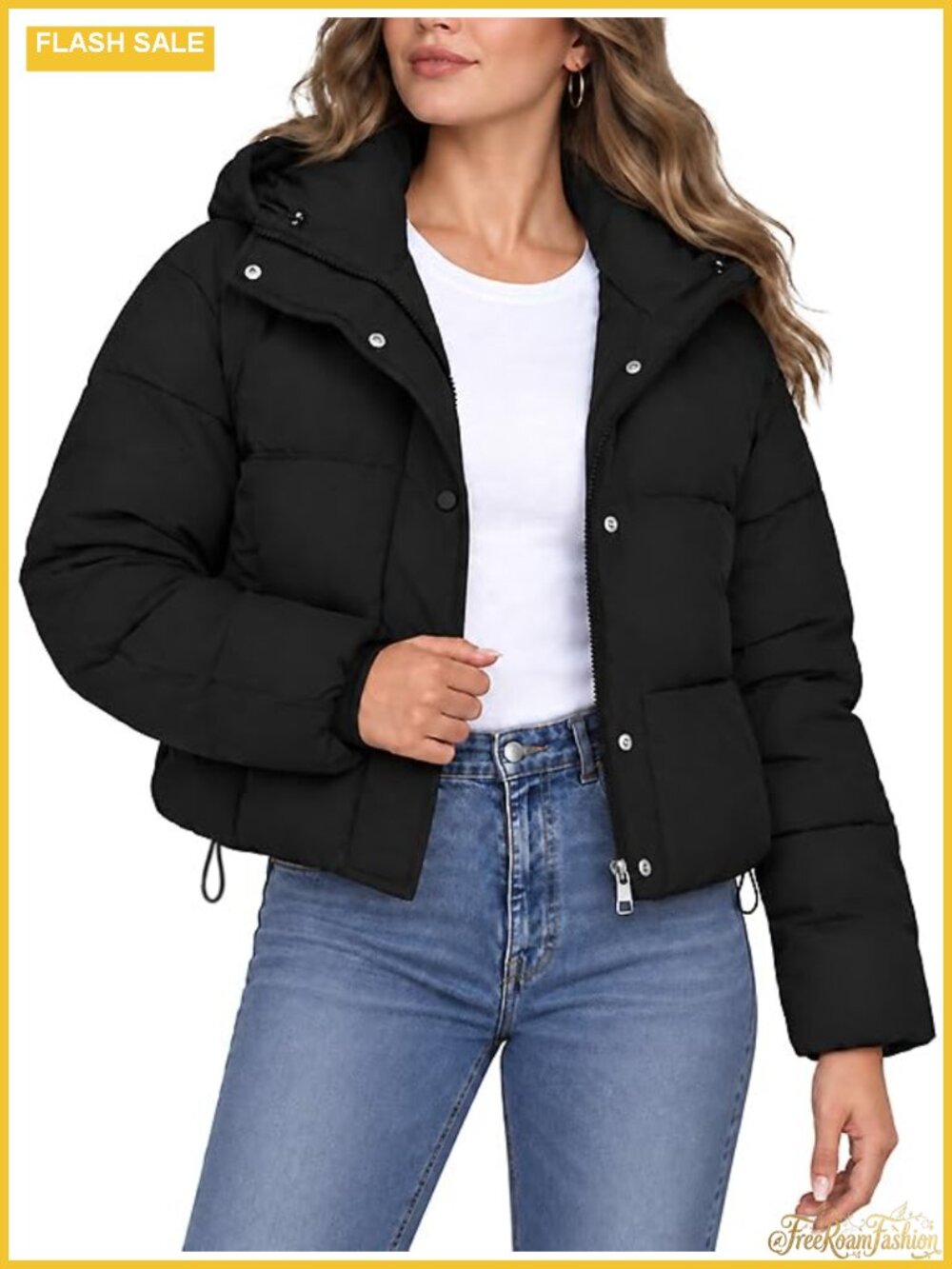 Womens Cropped Quilted Puffer Jacket Lightweight Warm Zip Up Winter Coat